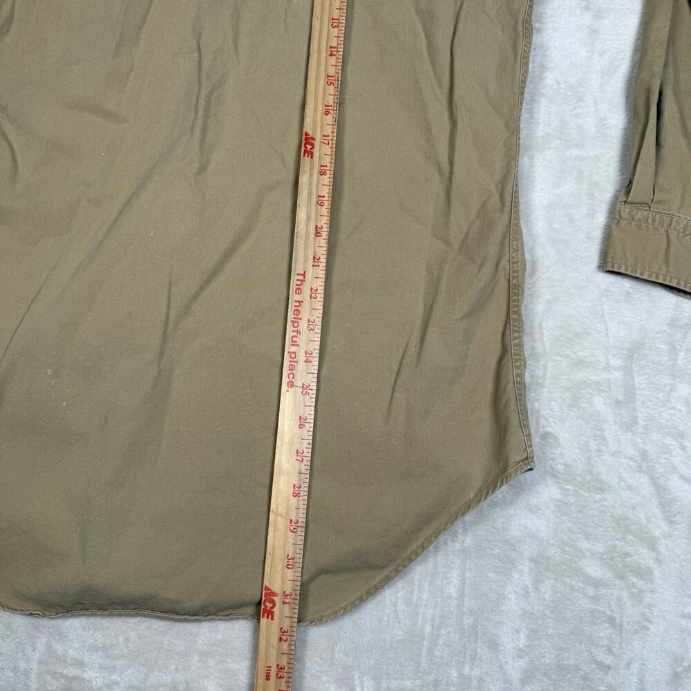 VTG Polo Ralph Lauren Safari Military Distressed Shirt Men Size M Beige USA Made - Picture 10 of 10